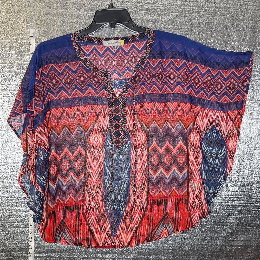 Vibrant Geometric Print Blouse